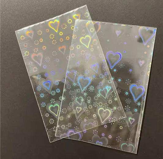 Holographische Kartenhüllen Heart 50 Stück